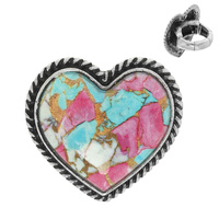 WESTERN PINK TURQUOISE HEART RING