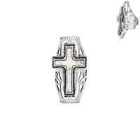 WESTERN CROSS TURQUOISE CUFF RING