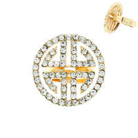 RHINESTONE GREEK SYMBOL STRETCH RING