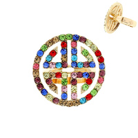 RHINESTONE GREEK SYMBOL STRETCH RING