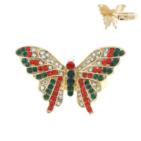 RHINESTONE PAVE BUTTERFLY STRETCH RING