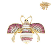 CRYSTAL RHINESTONE INSECT BUMBLE HONEY BEE RING