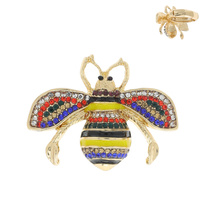 CRYSTAL RHINESTONE INSECT BUMBLE HONEY BEE RING