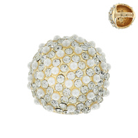 PEARL AND RHINESTONE DOME EVENING RING