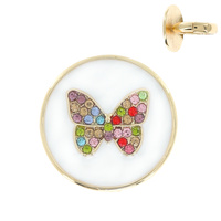RHINESTONE PAVE ENAMEL BUTTERFLY STRETCH RING