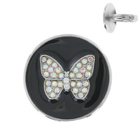 RHINESTONE PAVE ENAMEL BUTTERFLY STRETCH RING