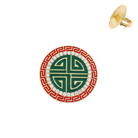GREEK KEY CIRCLE PAVE ENAMEL RING