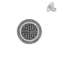GREEK KEY CIRCLE PAVE ENAMEL RING