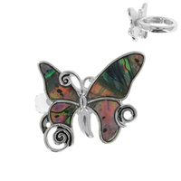 BUTTERFLY ABALONE SHELL STRETCH RING