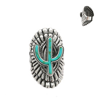 WESTERN CACTUS TURQUOISE CUFF RING