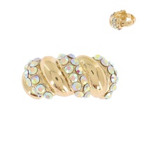 CHUNKY CRYSTAL RHINESTONE PAVE TWIST BAND STRETCH RING