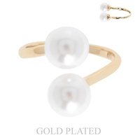 GOLD PLATED PEARL WRAP CUFF RING