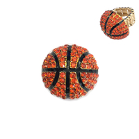 Stone Encrusted Basketball Stretch Ring Rl020
