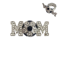 Stone Encrusted Mom With Soccer Ball Stretch Ring Rl026