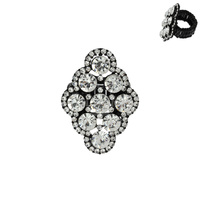 CIRCLE GEM BLING STONE STRETCH RING