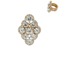 CIRCLE GEM BLING STONE STRETCH RING