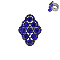CIRCLE GEM BLING STONE STRETCH RING