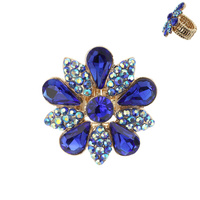 STRETCH FLOWER RHINESTONE RING