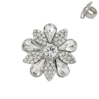 STRETCH FLOWER RHINESTONE RING