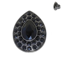 CRYSTAL RHINESTONE TEARDROP HALO STRETCH RING