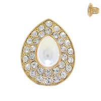 CRYSTAL RHINESTONE TEARDROP HALO STRETCH RING