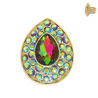 CRYSTAL RHINESTONE TEARDROP HALO STRETCH RING