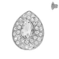 CRYSTAL RHINESTONE TEARDROP HALO STRETCH RING