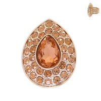 CRYSTAL RHINESTONE TEARDROP HALO STRETCH RING