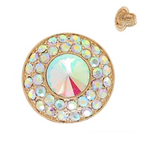 CRYSTAL RHINESTONE CIRCULAR HALO STRETCH RING