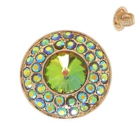 CRYSTAL RHINESTONE CIRCULAR HALO STRETCH RING