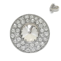 CRYSTAL RHINESTONE CIRCULAR HALO STRETCH RING