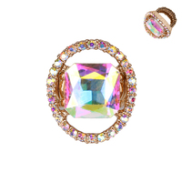 Large Square Gem Inside Stone Ring Stretch Ring