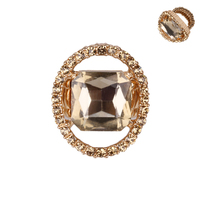 Large Square Gem Inside Stone Ring Stretch Ring