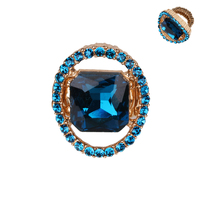 Large Square Gem Inside Stone Ring Stretch Ring