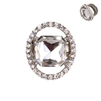 Large Square Gem Inside Stone Ring Stretch Ring