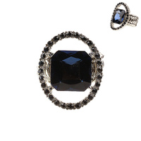 RND STONE W/SQ GEM STRETCH RG