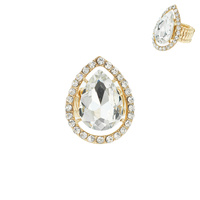 TEARDROP PAVE STONE STRETCH RING
