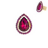 TEARDROP PAVE STONE STRETCH RING