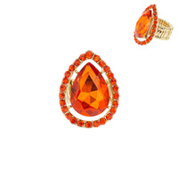 TEARDROP PAVE STONE STRETCH RING