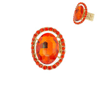 OVAL RHINESTONE STRETCH RING