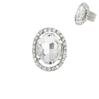 OVAL RHINESTONE STRETCH RING