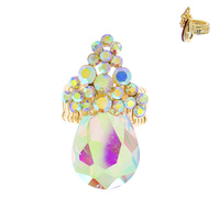 TEARDROP CRYSTAL COCKTAIL STRETCH RING
