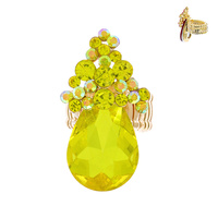 TEARDROP CRYSTAL COCKTAIL STRETCH RING