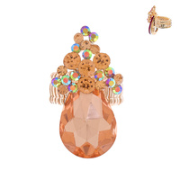 TEARDROP CRYSTAL COCKTAIL STRETCH RING