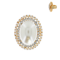 OVAL CRYSTAL DOUBLE HALO STRETCH RING