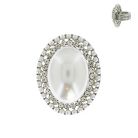 OVAL CRYSTAL DOUBLE HALO STRETCH RING