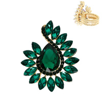 FLORAL BURST CRYSTAL COCKTAIL STRETCH RING