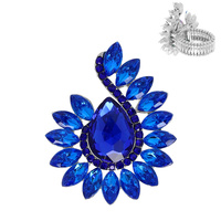 FLORAL BURST CRYSTAL COCKTAIL STRETCH RING