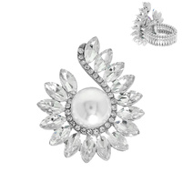 FLORAL BURST CRYSTAL COCKTAIL STRETCH RING