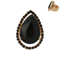 Large Teardrop Gem Stretch Ring